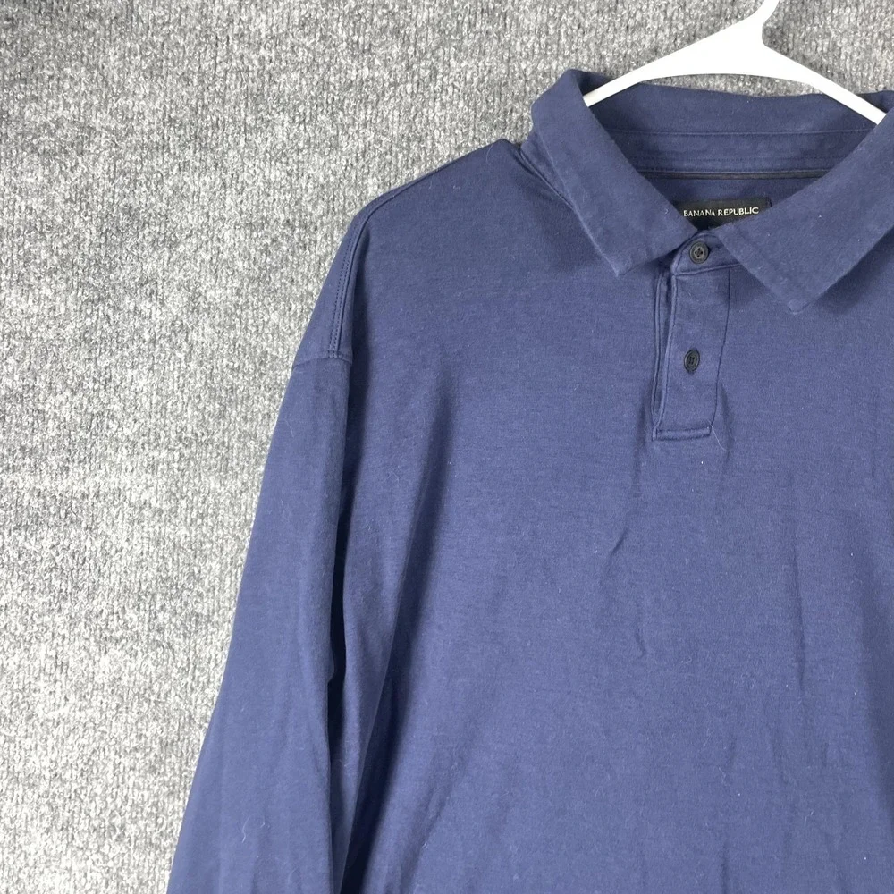 Banana Republic Shirt Mens Large Blue Polo Long Sleeve Collared Button Up Preppy